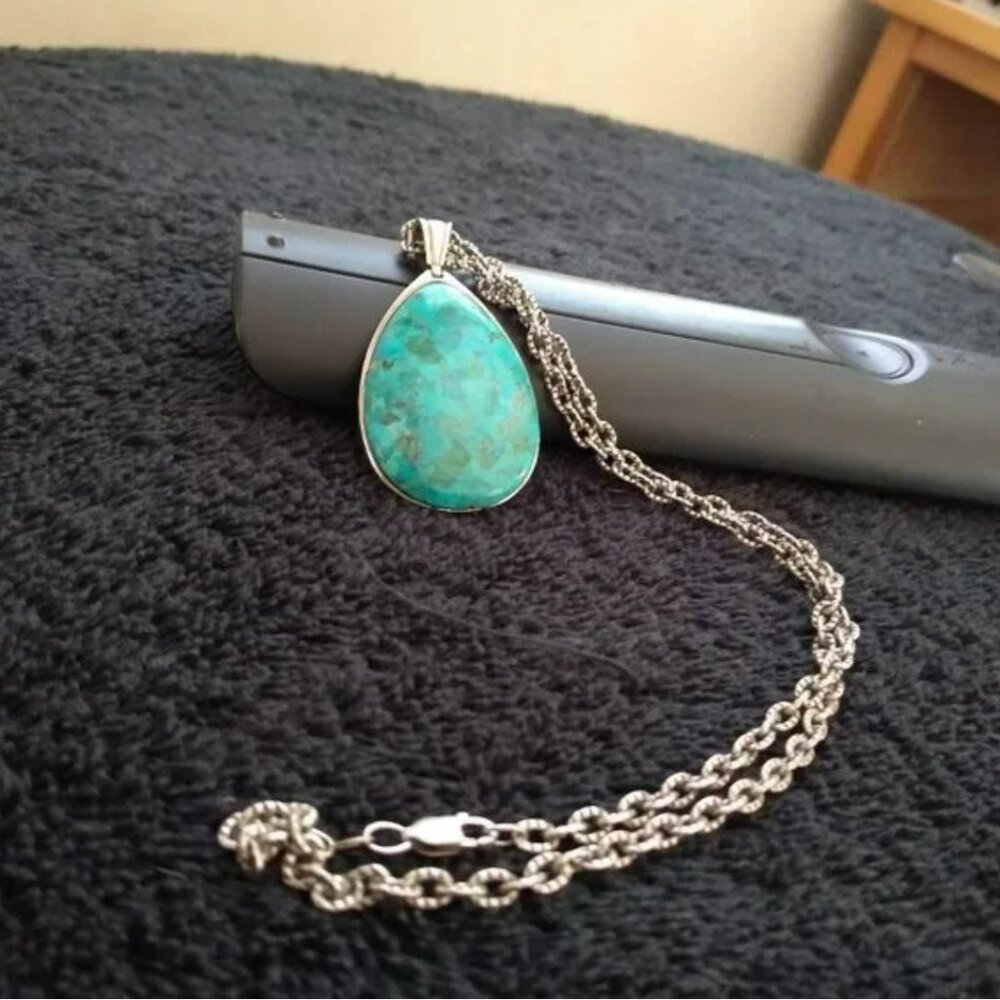 Imported Heliolite t turquoise 925 silver pendant necklace from Thailand